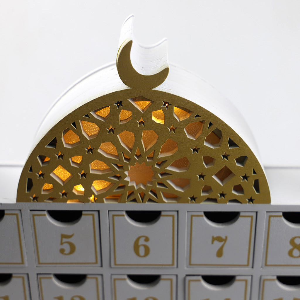Wooden Luxury Ramadan Advent Calendar - White