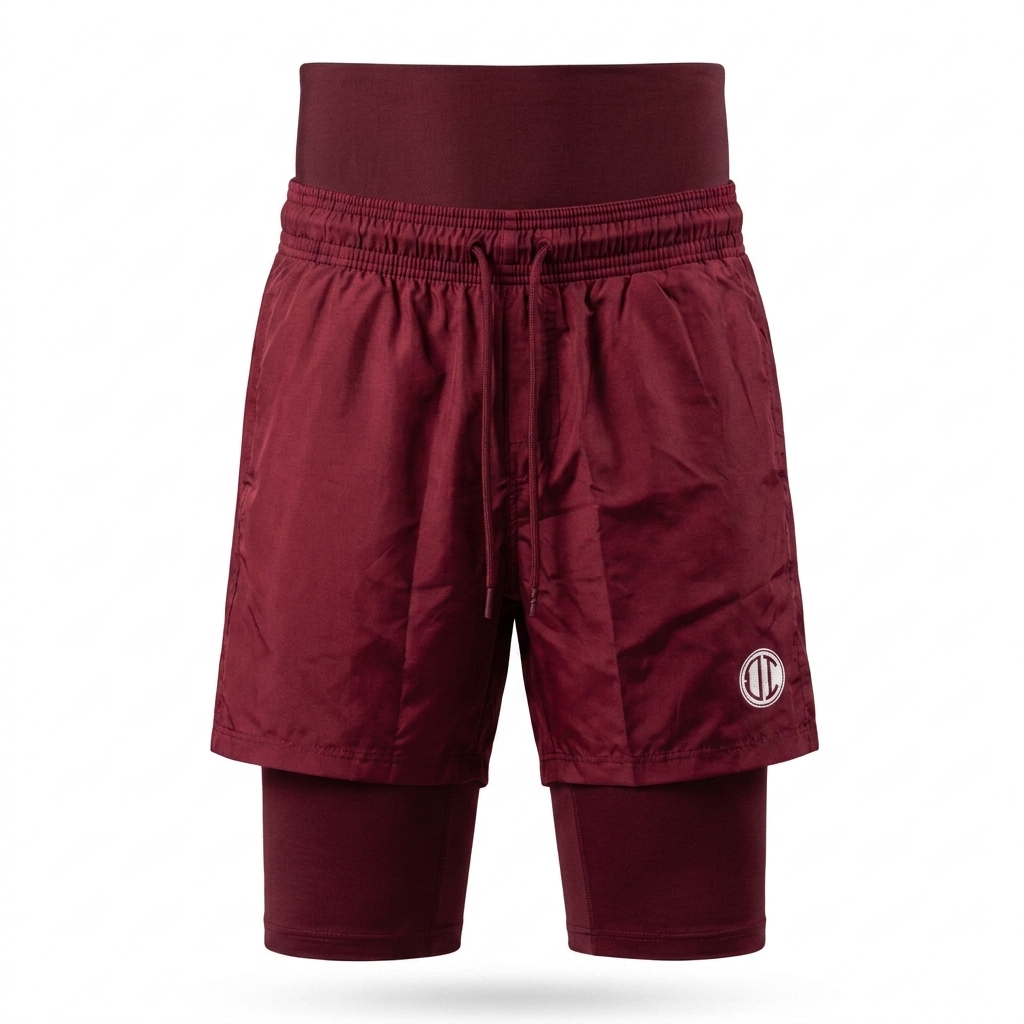 Awrah Cover Shorts - Bordeaux Red