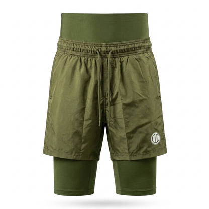 Awrah Cover Shorts - Olive Green