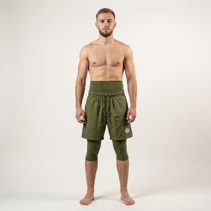 Awrah Cover Shorts - Olive Green