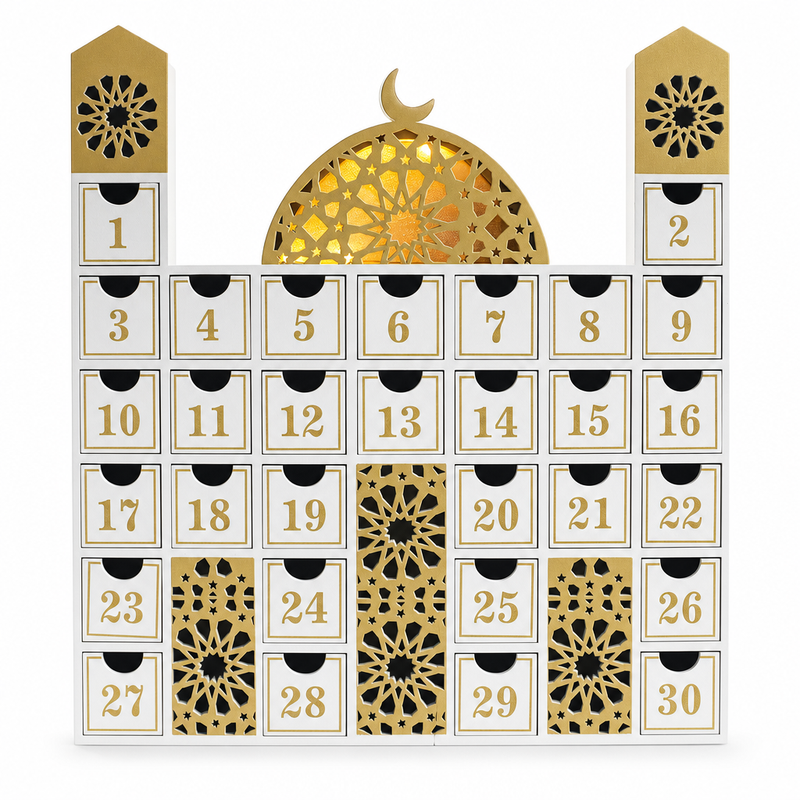 Wooden Luxury Ramadan Advent Calendar - White