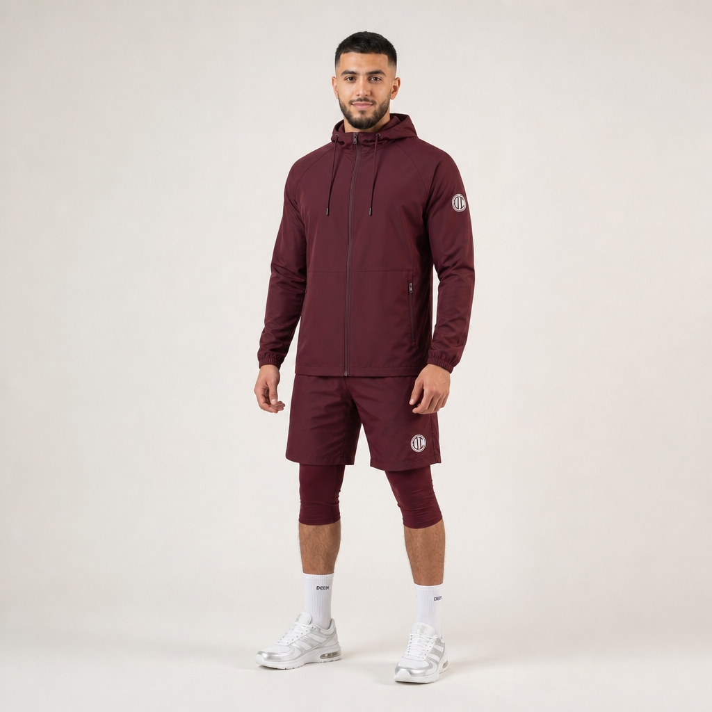 Halal Performance Windbreaker - Bordeaux Red