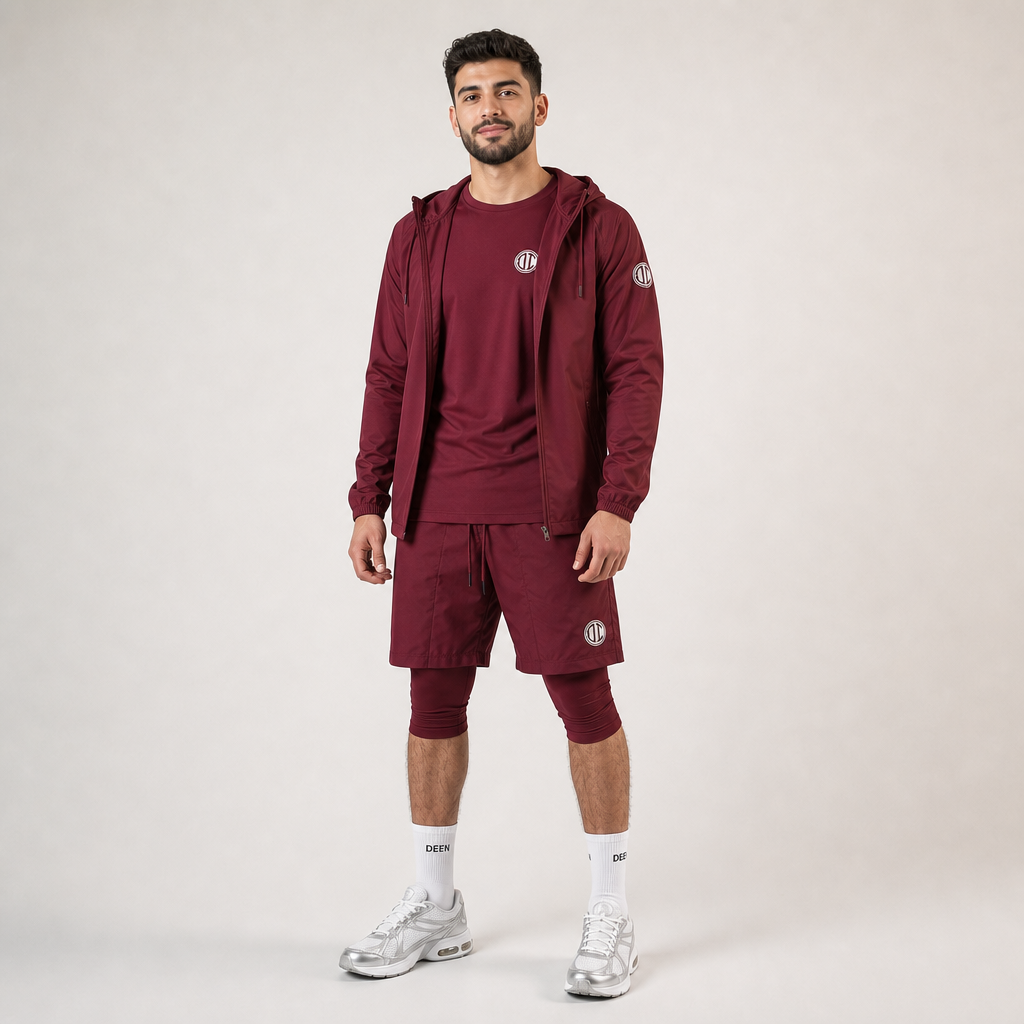 Halal Performance Windbreaker - Bordeaux Red