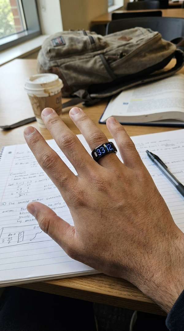 Smart Zikr Ring worn on the hand