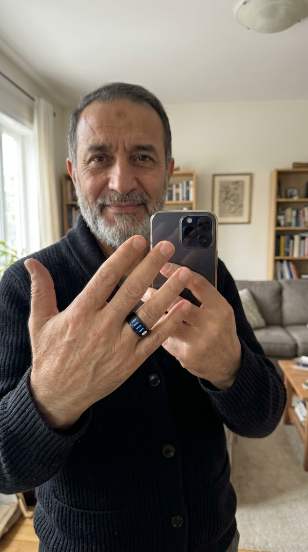 Smart Zikr Ring worn on the hand
