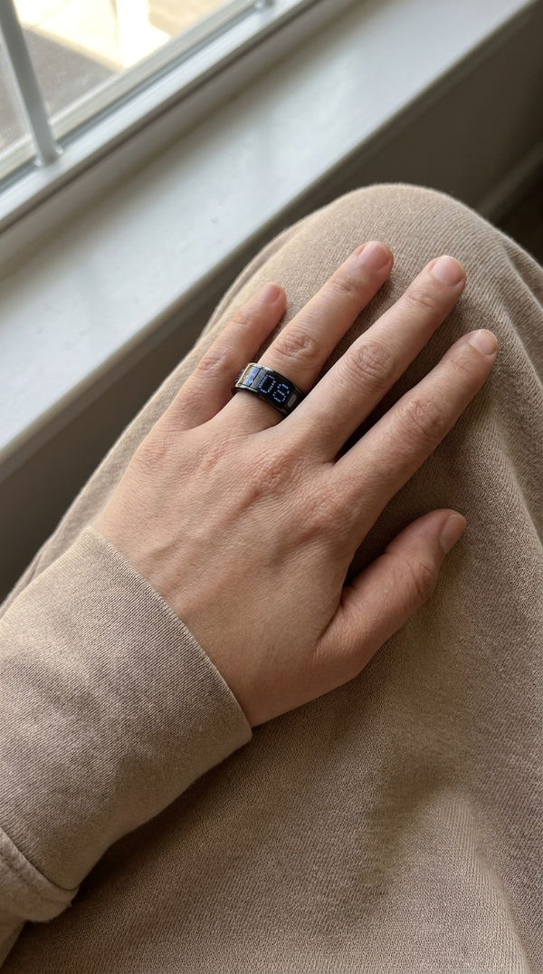 Smart Zikr Ring worn on the hand
