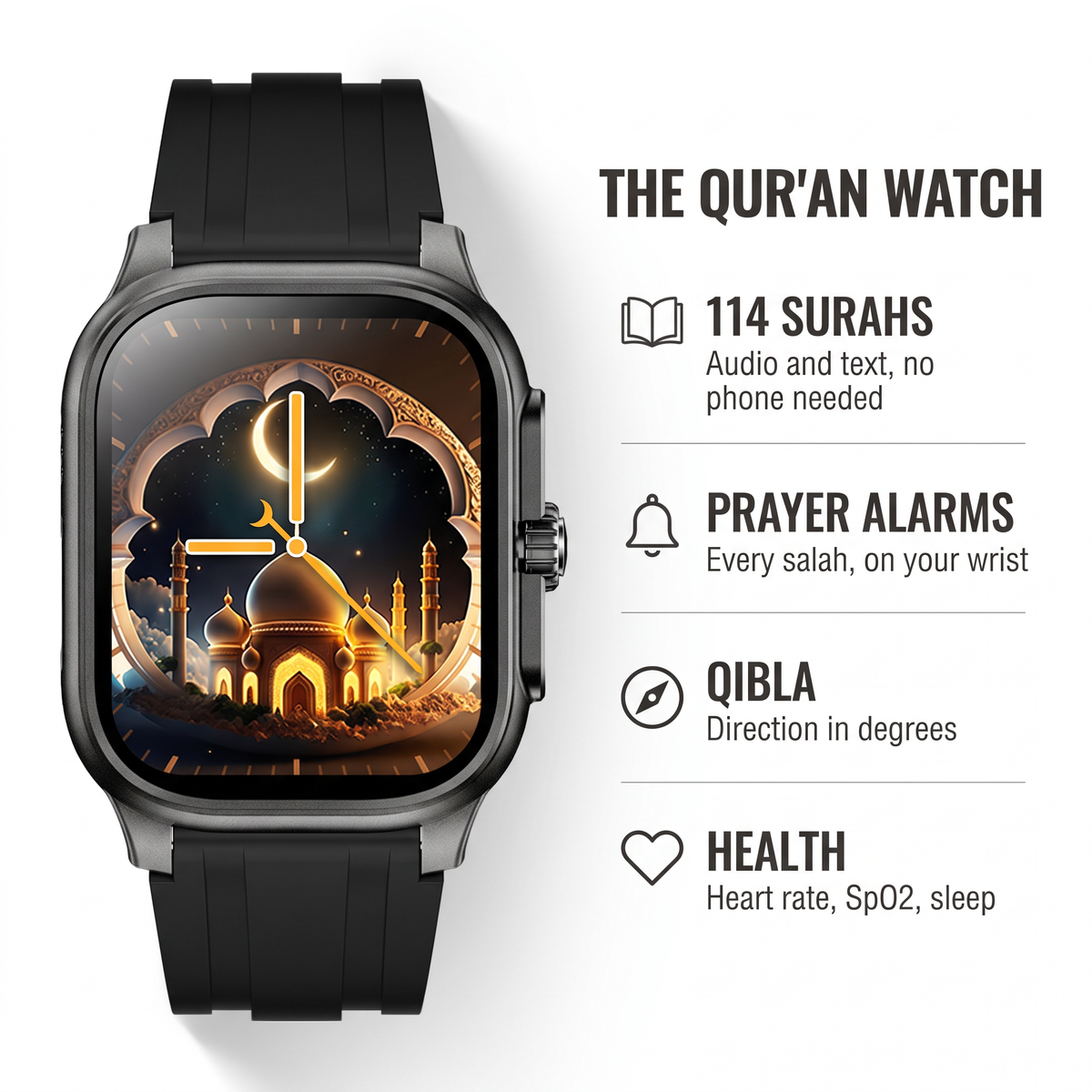 Smart Zikr Watch – Quran, Prayer Times & Qibla
