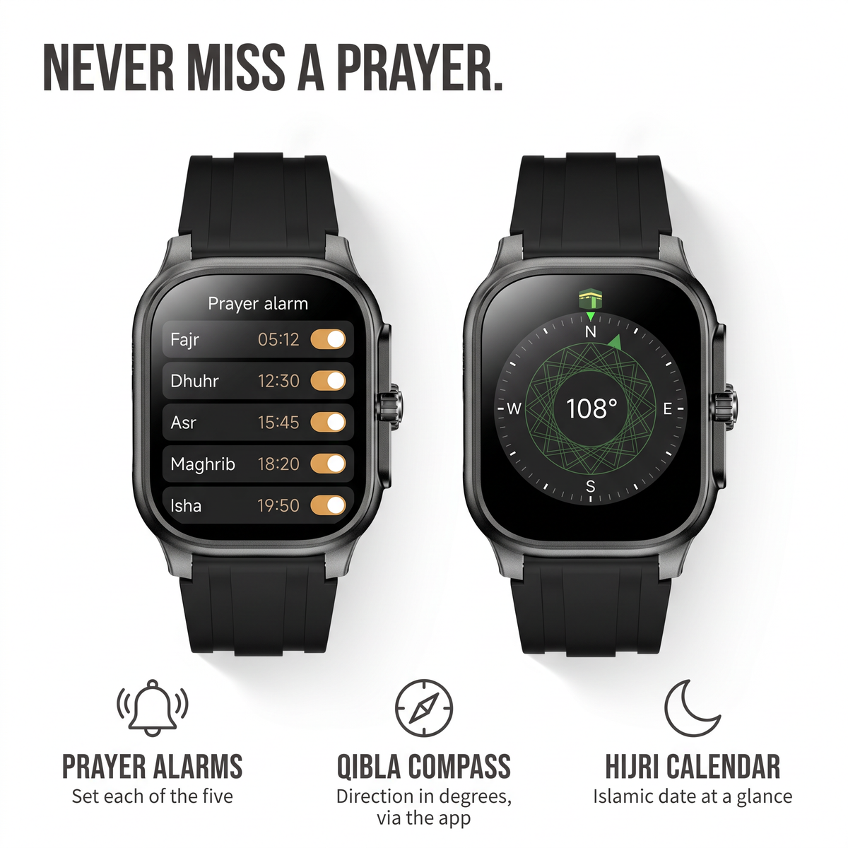 Smart Zikr Watch – Quran, Prayer Times & Qibla